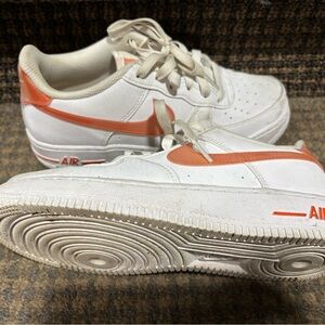 Nike Kids White and Orange Sneakers